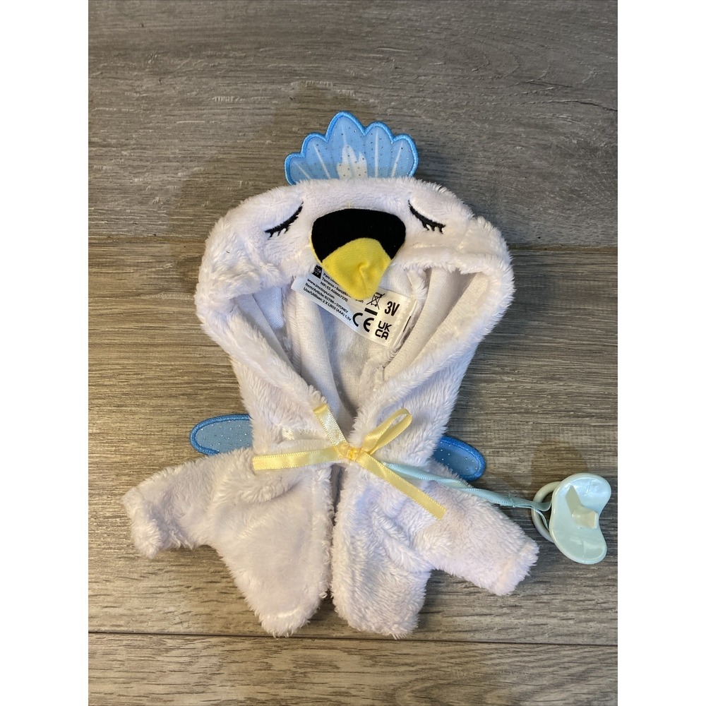 IMC Toys Cry Babies Swan Doll Outfit Unisex OS White Excellent Plush Hooded Wing
